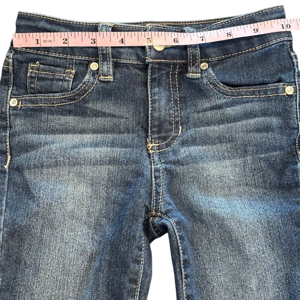 Jumping Beans Girls Skinny  Dark Blue Jeans Size 7 Slim Adjustable‎ Waist